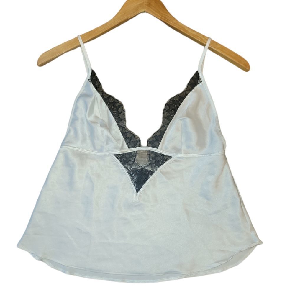Victoria's Secret White Black Lace Camisole Top S